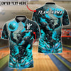 BlueJose Bowling And Pins Viking Fiery Warrior Customized Name, Team Name 3D Shirt (4 Colors)
