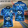 BlueJose Bowling & Pins Panda Lightning Design Customized Name, Team Name 3D Shirt (4 Colors)