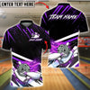 BlueJose Bowling & Pins Black Abstract Design Customized Name, Team Name 3D Shirt (4 Colors)