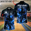BlueJose Bowling Gorilla Fire Smoke Design Customized Name, Team Name 3D Shirt (4 Colors)