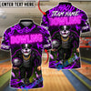 BlueJose Bowling And Pins Neon Bulldog Cool Strike Customized Name, Team Name 3D Shirt (4 Colors)