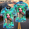 BlueJose Darts Graffiti Rebel Girl Dartboard Multicolor Options Personalized Name Shirt (4 Colors)