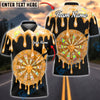 BlueJose Darts Rainbow Melt Dripping Dartboard Multicolor Options Personalized Name Shirt (6 Colors)