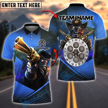 BlueJose Darts Outlaw Gunslinger Personalized Name, Team Name Shirt (6 Colors)