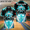 BlueJose Bowling And Pins Flaming Into Skull Strike Customized Name, Team Name 3D Shirt (4 Colors)
