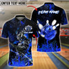 BlueJose Bowling And Pins Samurai Inferno Customized Name, Team Name 3D Shirt (4 Colors)