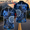 BlueJose Darts Statue of Liberty Skull Flame Multicolor Options Personalized Name Shirt (4 Colors)