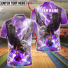 BlueJose Bowling Majestic Bald Eagle Lightning Storm Talons Gripping Ball Customized Name, Team Name 3D Shirt (4 Colors)