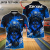 BlueJose Bowling Grim Reaper Skull Stacked Skulls Crown Flaming Smoke Customized Name, Team Name 3D Shirt (4 Colors)