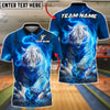 BlueJose Bowling And Pins White Tiger Lightning Storm Tiger Claw Gripping Ball Customized Name, Team Name 3D Shirt (6 Colors)