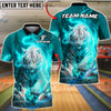 BlueJose Bowling And Pins White Tiger Lightning Storm Tiger Claw Gripping Ball Customized Name, Team Name 3D Shirt (6 Colors)