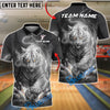BlueJose Bowling And Pins White Tiger Lightning Storm Tiger Claw Gripping Ball Customized Name, Team Name 3D Shirt (6 Colors)