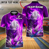 BlueJose Bowling And Pins White Tiger Lightning Storm Tiger Claw Gripping Ball Customized Name, Team Name 3D Shirt (6 Colors)