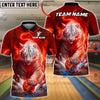 BlueJose Bowling And Pins White Tiger Lightning Storm Tiger Claw Gripping Ball Customized Name, Team Name 3D Shirt (6 Colors)