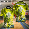 BlueJose Bowling And Pins White Tiger Lightning Storm Tiger Claw Gripping Ball Customized Name, Team Name 3D Shirt (6 Colors)