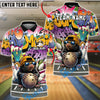 BlueJose Bowling And Pins Funny Mole Cartoon Character Hip Hop Streetwear Sportswear Apparel Customized Name, Team Name 3D Shirt (6 Colors)