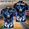 BlueJose  Bowling Fierce Bald Eagle Lightning Storm Talons Gripping Ball Customized Name, Team Name 3D Shirt (4 Colors)