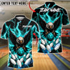 BlueJose  Bowling Fierce Bald Eagle Lightning Storm Talons Gripping Ball Customized Name, Team Name 3D Shirt (4 Colors)