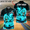 BlueJose Bowling Fire Fox Nine Tailed Mythical Creature Burning Flame Customized Name, Team Name 3D Shirt (4 Colors)