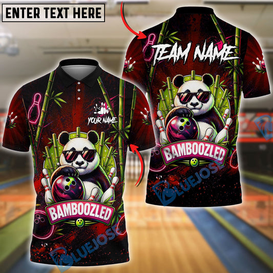BlueJose Bowling And Pins Cool Panda Sunglasses Design Customized Name, Team Name 3D Shirt (4 Colors)