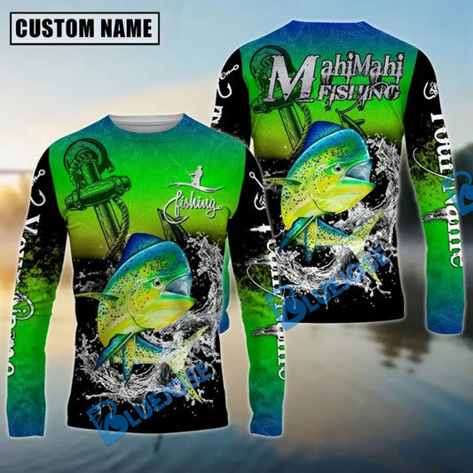 Bluejose Mahi Mahi Fishing Anchor Design Custom Name & Team Name 3D Shirts