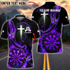 BlueJose Darts Christian Cross Flaming Dartboard Faith Symbol Multicolor Options Personalized Name Shirt (6 Colors)