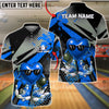 BlueJose Bowling & Pins Heart Character Cool Sunglasses Graphic Customized Name, Team Name 3D Shirt (4 Colors)