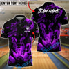 BlueJose Bowling And Pins Smoke Wolf Chaos Customized Name, Team Name 3D Shirt (4 Colors)