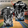 BlueJose Bowling And Pins Smoke Wolf Chaos Customized Name, Team Name 3D Shirt (4 Colors)