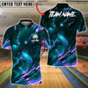 BlueJose Bowling And Pins Electric Wolf Strike Customized Name, Team Name 3D Shirt (4 Colors)