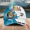 BlueJose Hunter Fishing Graphic Splash Effect Personalized Cap (Bass, Walleye, Trout, Crappie, Pike, Tuna, Marlin, Mahi-mahi)