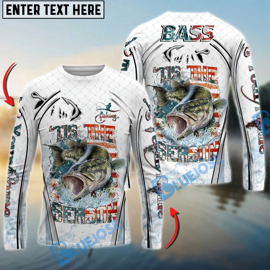 Bluejose Bass Fishing Aggressive Splash Design Custom Name & Team Name 3D Shirts