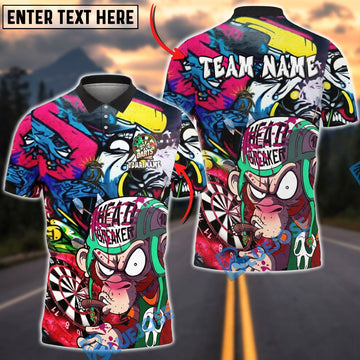 BlueJose Darts Angry Monkey Comic Graffiti Street Style Multicolor Options Personalized Name Shirt (4 Colors)