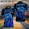 BlueJose Bowling And Pins Gangster Neon Bear Attitude Customized Name, Team Name 3D Shirt (4 Colors)