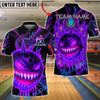 BlueJose Bowling And Pins Evil Neon Monster Customized Name, Team Name 3D Shirt (4 Colors)