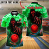 BlueJose Bowling And Pins Reaper Red Flame Eyes Customized Name, Team Name 3D Shirt (4 Colors)