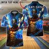 BlueJose Bowling And Pins Spartan Lightning Warrior Customized Name, Team Name 3D Shirt (4 Colors)
