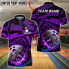 BlueJose Bowling Lava Explosion Cracked Orb Customized Name, Team Name 3D Shirt (4 Colors)