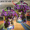 BlueJose Bowling Bear Cartoon Graffiti Style Customized Name, Team Name 3D Shirt (4 Colors)