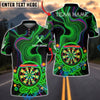 BlueJose Darts Neon Happy Dartboard Character Star Glow Multicolor Options Personalized Name Shirt (4 Colors)