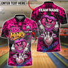 BlueJose Bowling & Pins Be Mine Love Graffiti Heart Character Customized Name, Team Name 3D Shirt (4 Colors)