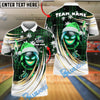 BlueJose Bowling And Pins Santa Flame White Gold Customized Name, Team Name 3D Shirt (4 Colors)