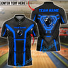 BlueJose Bowling And Pins Cyber Armor Neon Panels Customized Name, Team Name 3D Shirt (6 Colors)