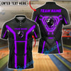 BlueJose Bowling And Pins Cyber Armor Neon Panels Customized Name, Team Name 3D Shirt (6 Colors)