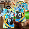 BlueJose Billiards 8-Ball Leopard Splash Paint Personalized Name, Team Name Unisex Shirt (6 Colors)
