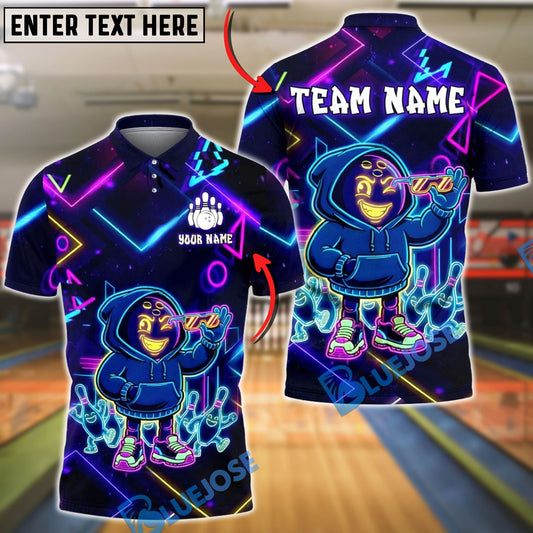 BlueJose Bowling & Pins Hoodie Cartoon Bowling Street Style Customized Name, Team Name 3D Shirt (4 Colors)