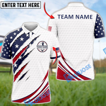 BlueJose Golf Patriot Claw Customized Name, Team Name 3D Shirt