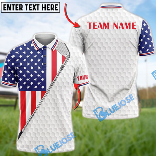 BlueJose Golf Patriotic Golfer Customized Name, Team Name 3D Shirt