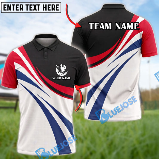 BlueJose Golf Red, White & Blue Drive Customized Name, Team Name 3D Shirt