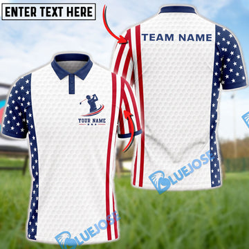 BlueJose Golf American Cool Swing Customized Name, Team Name 3D Shirt